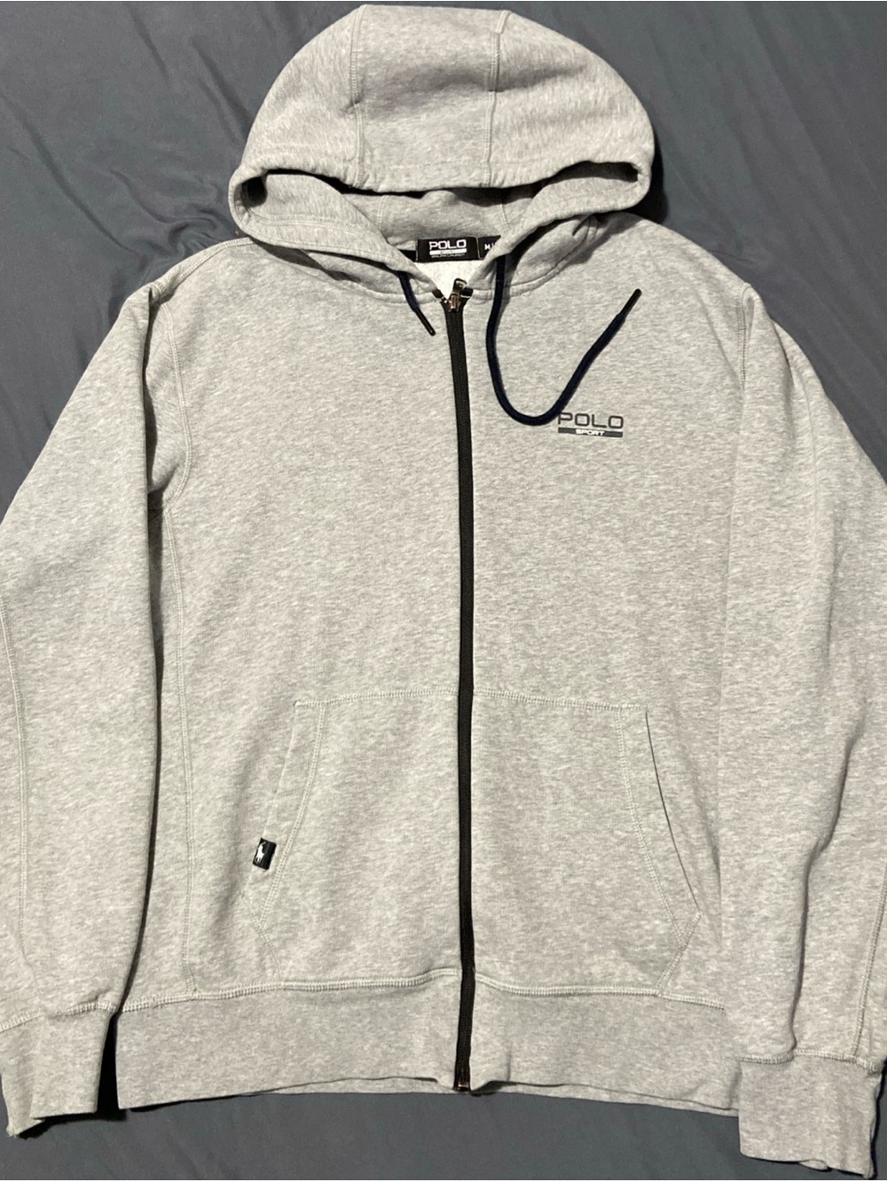 Polo by Ralph Lauren Light Gray Full-Zip Hooded Sweater